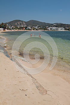 Beach in Cala Talamanca. Ibiza, Spain