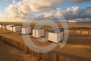 Beach in Calais harbor in France