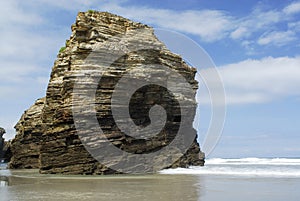 Beach called Praia das Catedrais in the north coast of Spain, Lu photo