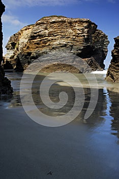 Beach called Praia das Catedrais in the north coast of Spain, Lu photo