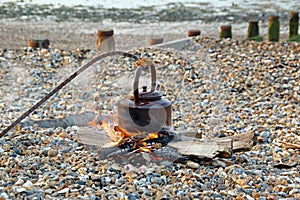 Beach camp fire kettle