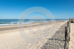 The beach of Carcans, near Lacanau in France