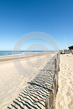 The beach of Carcans, near Lacanau in France