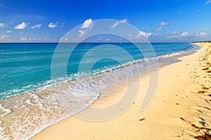 Beach at Caribbean sea in Mexico