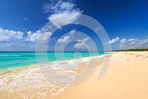 Beach at Caribbean sea in Mexico