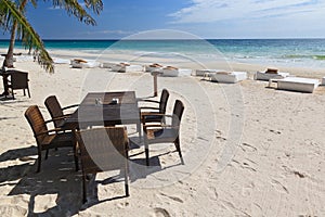 On the beach of Caribe near to Tulum, Mexico photo