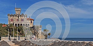 Beach and castle of Estoril, Portugal