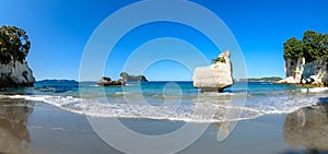 The beach at Cathedral cove in the Hahei area on the coromandel region in New Zealand