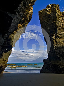 Beach of cathedrals photo