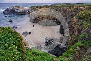 Cathedral beach at Ribadeo, Galicia, Spain photo