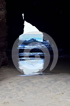 A beach cave at Portreath, Cornwall, England