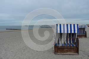 Beach chair at the baltic sea near Graal-Mueritz