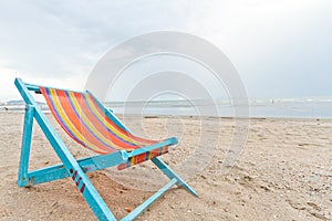 Beach chair on the beach