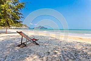 à¸ºBeach chair on the beach with beautiful landscape at Hua Hin Prachuap Khiri Khan