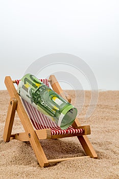 Beach chair with euro bill