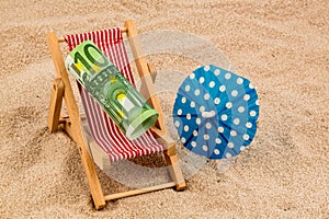 Beach chair with euro bill