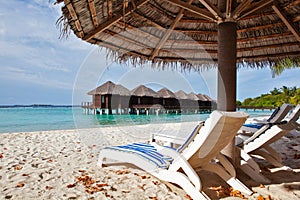 Beach chair in Maldives