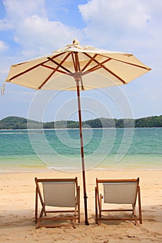 Beach chair in Naka noi Phuket Thailand
