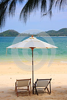 Beach chair in Naka noi Phuket Thailand