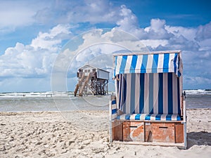 Beach chair sandy beach sankt peter-ording