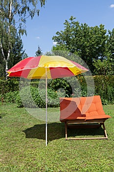 Beach chair with umbrella