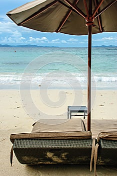 Beach chair and umbrella