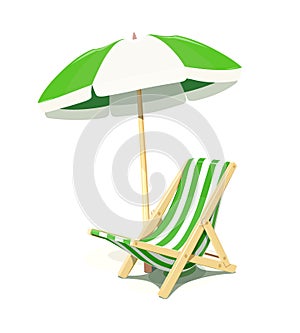 Beach chair and umbrella for summer rest