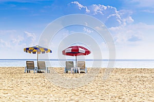 Beach chair and umbrella