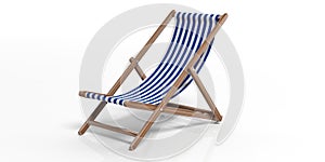 Beach chair on white background. 3d illustration