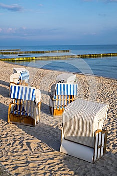 Beach chairs at the Baltic Sea