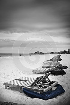 Beach chairs on beach