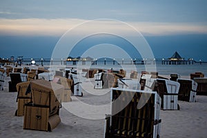 Beach Chairs on the beach in Germany Ostsee