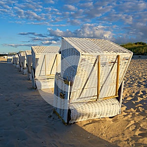 Beach chairs on the beach of Swinoujscie