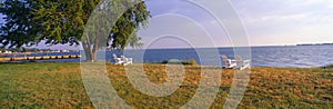 Beach chairs by Chesapeake Bay at Robert Morris Inn, Oxford, Maryland photo