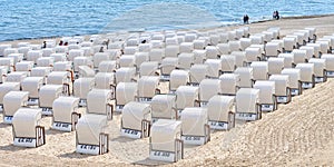 Beach chairs near Sellin Pier