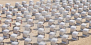 Beach chairs near Sellin Pier