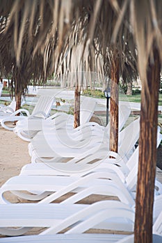 Beach Chairs ready for sun bathing