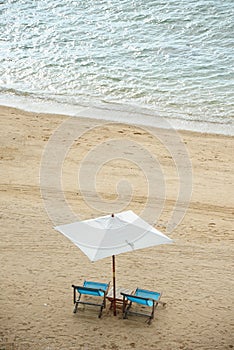 Beach chairs on the sand