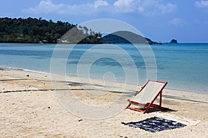 Beach chairs on the sand