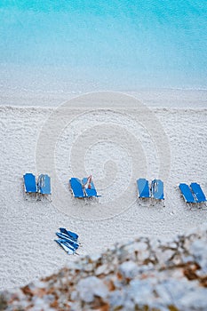Beach chairs by the sea
