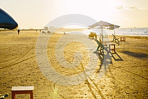 Beach chairs and tables, Ras Elbar, Damietta, Egypt