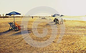 Beach chairs and tables, Ras Elbar, Damietta, Egypt