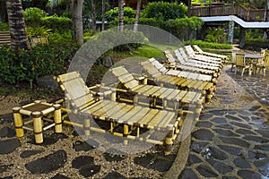 Beach Chairs in a Tropical Resort