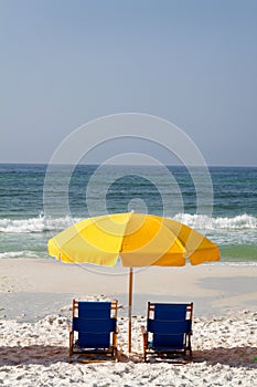 Beach Chairs And Umbrella