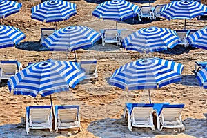 Beach Chairs and Umbrellas