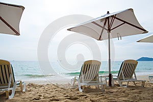 Beach chairs for vacations and relax at the beach