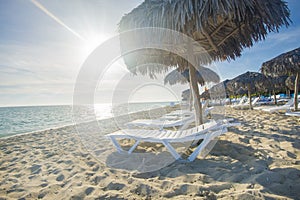 Beach chairs in Varadero, hotels and resorts locations