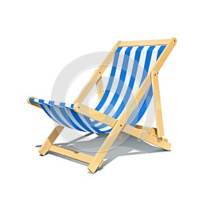 Beach chaise longue for summer rest. Vector illustration.