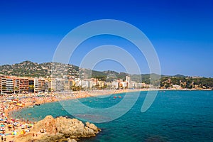 Beach and city of LLoret de Mar