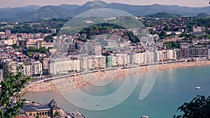 Beach, city, mountains: panoramic view